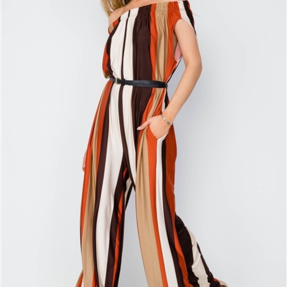 New Love In Level Up Stripe Jumpsuit Small - Picture 2 of 7